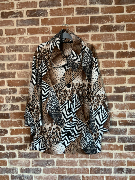 Jachetă polar damă Vintage animal print